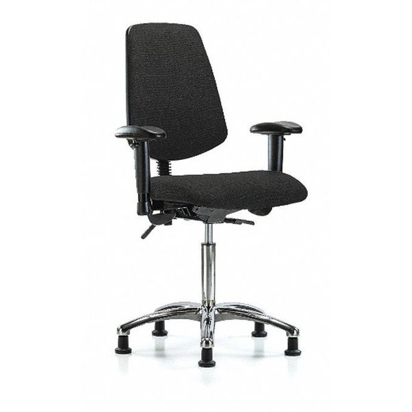 Fab Med Bench Chair, Bk, Glds, Blk, Caster Type: Non-Marring Glides