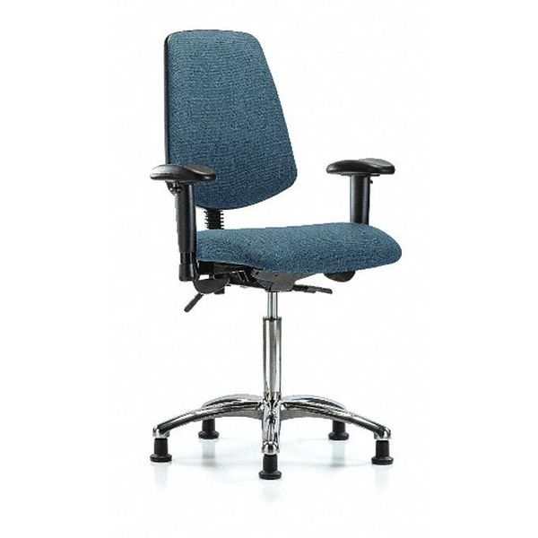 Fab Med Bench Chair, Bk, Glds, Blu, Seat Height Range: 22