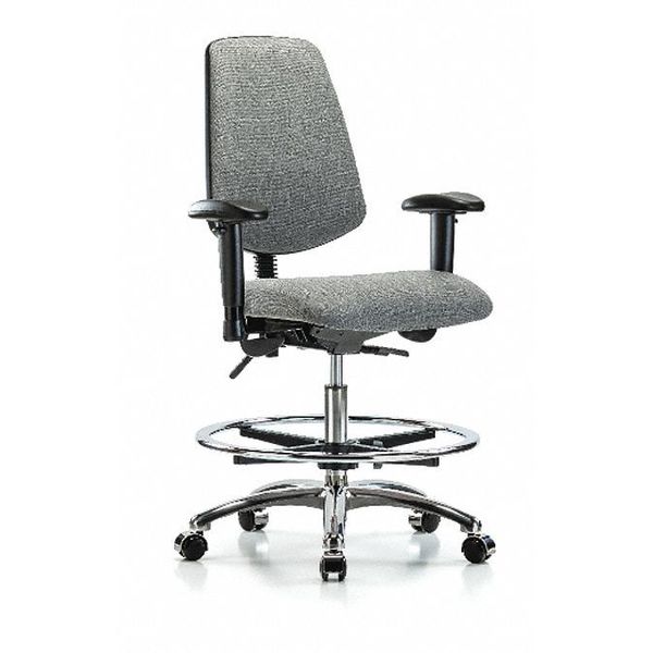 Fab Med Bench Chair, Bk, CF, Cast, Gry, Color: Gray