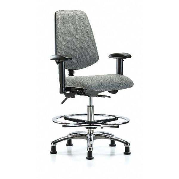Fab Med Bench Chair, Bk, CF, Glds, Gry, Backrest: Adjustable Back Rest with Lumbar Support