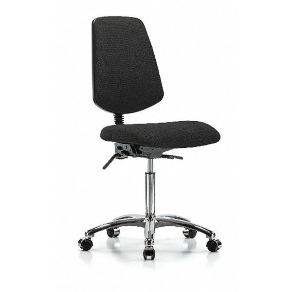 Fab Med Bench Chair, Bk, Chrm, Cast, Blk