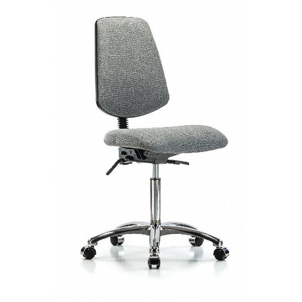 Fab Med Bench Chair, Bk, Chrm, Cast, Gry