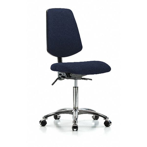 Fab Med Bench Chair, Bk, Chrm, Cast, Navy