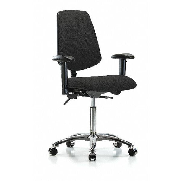 Fab Med Bench Chair, Bk, Cast, Blk, Color: Black