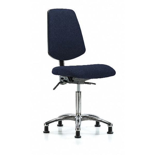 Fab Med Bench Chair, Bk, Chrm, Glds, Navy