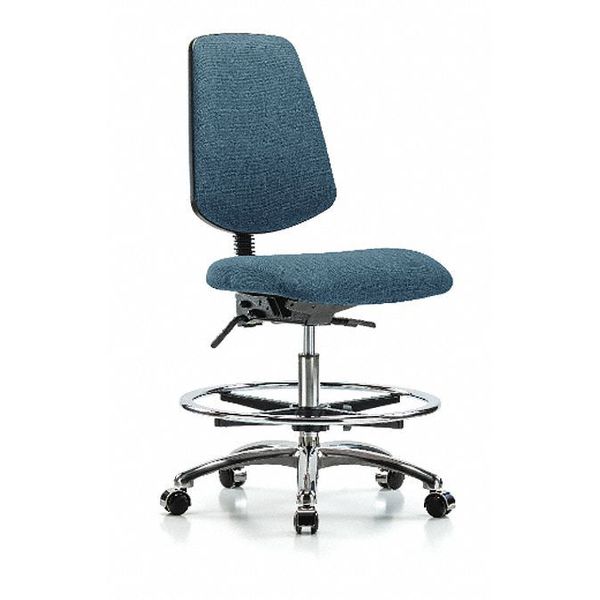 Fab Med Bench Chair, Bk, CF, Cast, Blu
