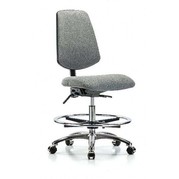 Fab Med Bench Chair, Bk, CF, Cast, Gry