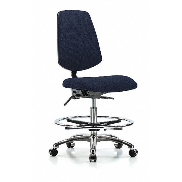 Fab Med Bench Chair, Bk, CF, Cast, Navy, Color: Dark Blue