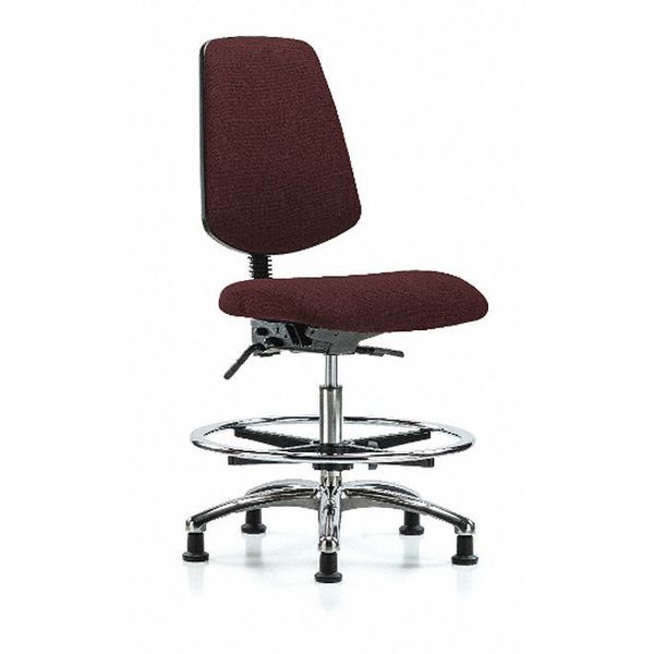 Fab Med Bench Chair, Bk, CF, Glds, Bur, Seat Height Range: 22
