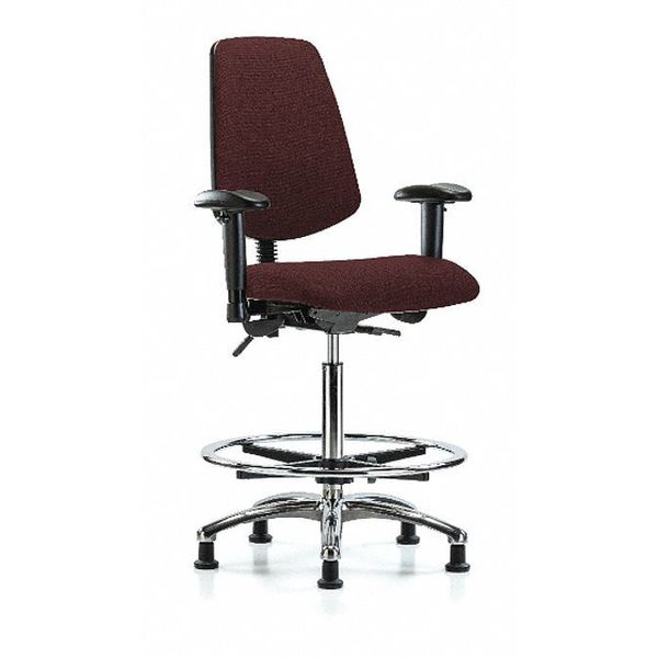 Fab Hi Bench Chair, Med, Bk, CF, Glds, Bur
