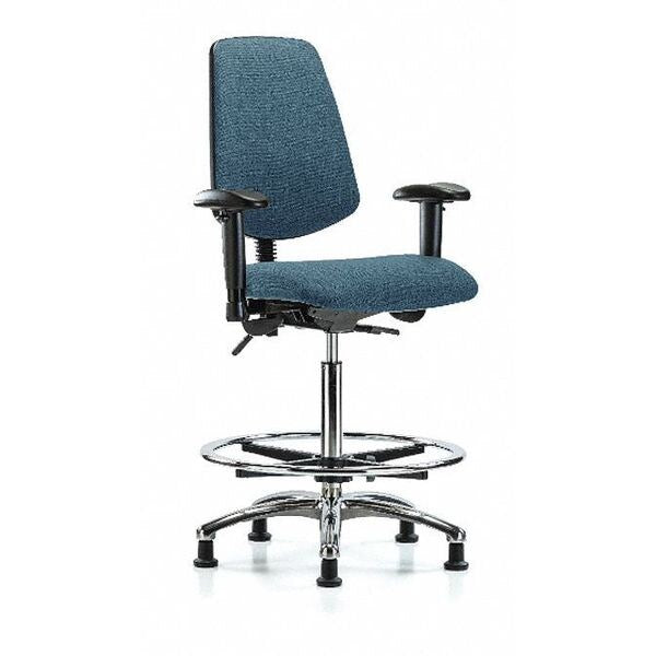 Fab Hi Bench Chair, Med, Bk, CF, Glds, Blu