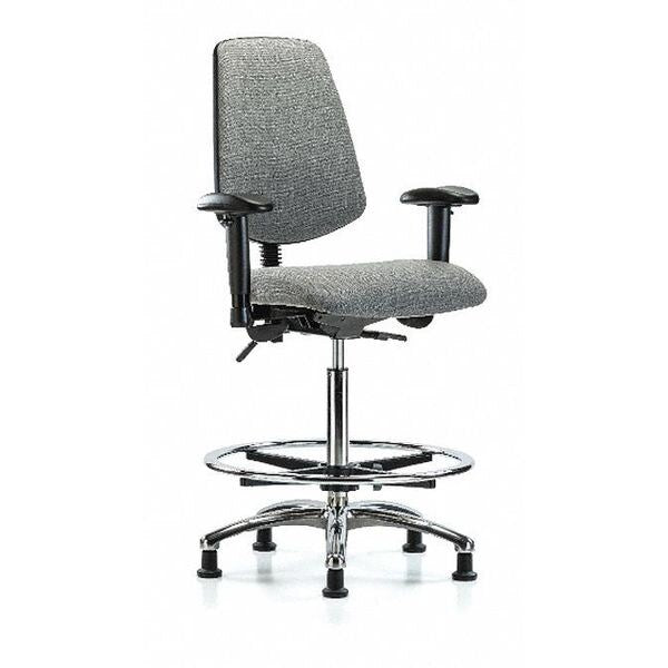 Fab Hi Bench Chair, Med, Bk, CF, Glds, Gry, Weight Capacity: 300 lb.