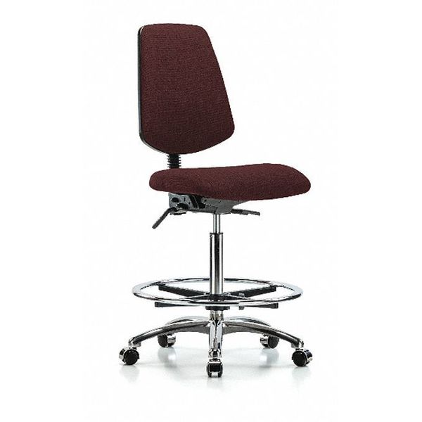 Fab Hi Bench Chair, Med, Bk, CF, Cast, Bur