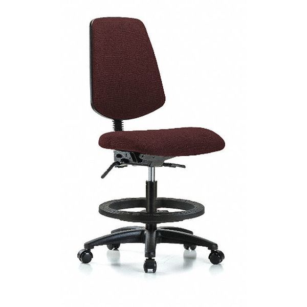 Fab Med Bench Chair, Bk, BF, Cast, Bur, Weight Capacity: 300 lb.