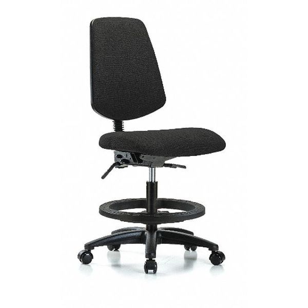 Fab Med Bench Chair, Bk, BF, Cast, Blk, Backrest: Adjustable Back Rest with Lumbar Support