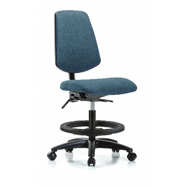 Fab Med Bench Chair, Bk, BF, Cast, Blu, Arm Style: No Arms