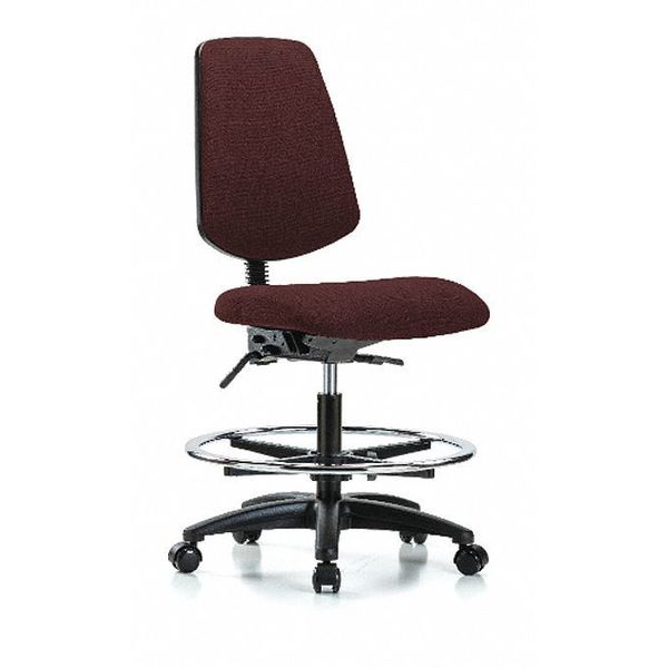 Fab Med Bench Chair, Bk, CF, Cast Bur