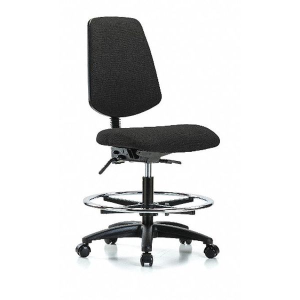 Fab Med Bench Chair, Bk, CF, Cast, Blk