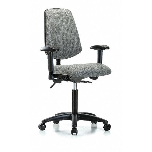 Fab Med Bench Chair, Bk, Cast, Gry, Weight Capacity: 300 lb.