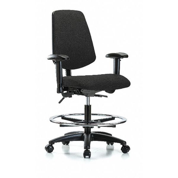 Fab Med Bench Chair, Bk, CF, Cast, Blk, Frame Material: Nylon Reinforced Fiberglass