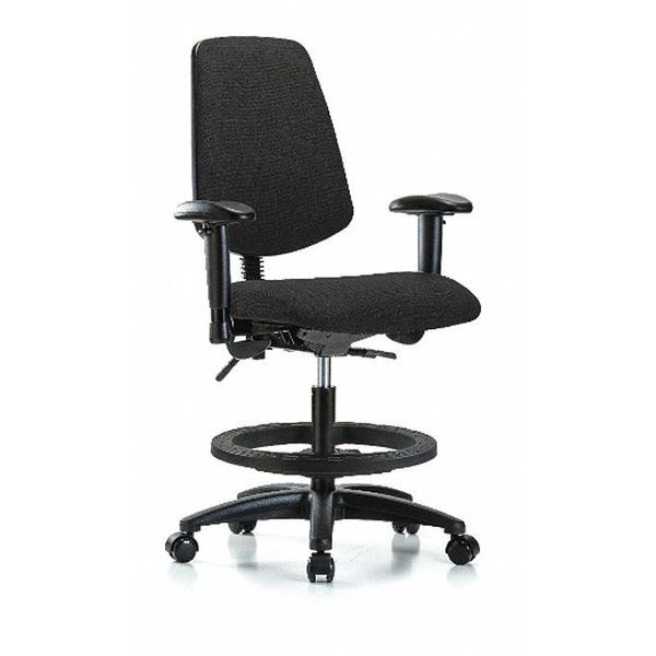 Fab Med Bench Chair, Bk, BF, Cast, Blk, Color: Black