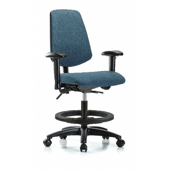 Fab Med Bench Chair, Bk, BF, Cast, Blu