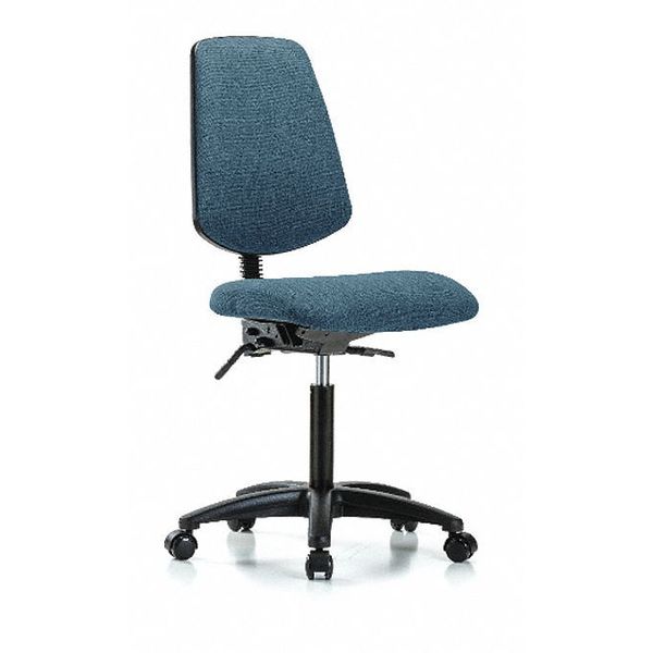 Fab Med Bench Chair, Bk, Cast, Blu, Arm Style: No Arms