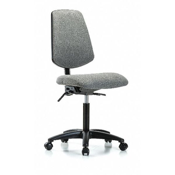 Fab Med Bench Chair, Bk, Cast, Gry, Arm Style: No Arms