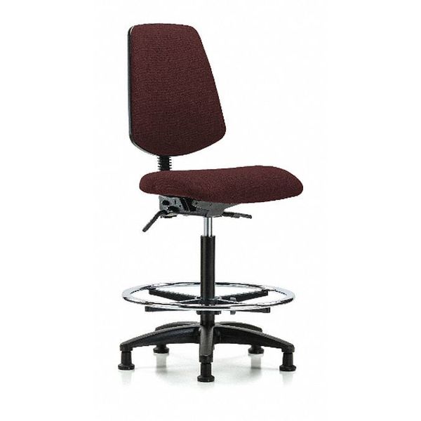 Fab Hi Bench Chair, Med, Bk, CF, Glds, Bur, Arm Style: No Arms