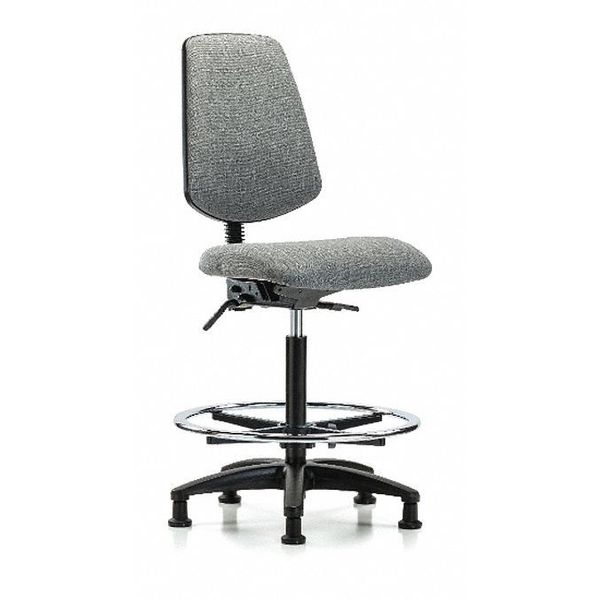 Fab Hi Bench Chair, Med, Bk, CF, Glds, Gry, Backrest: Adjustable Backrest with Lumbar Support
