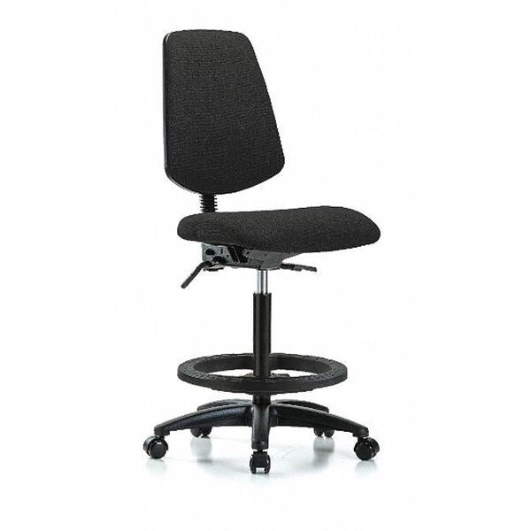 Fab Hi Bench Chair, Med, Bk, BF, Cast, Blk, Color: Black