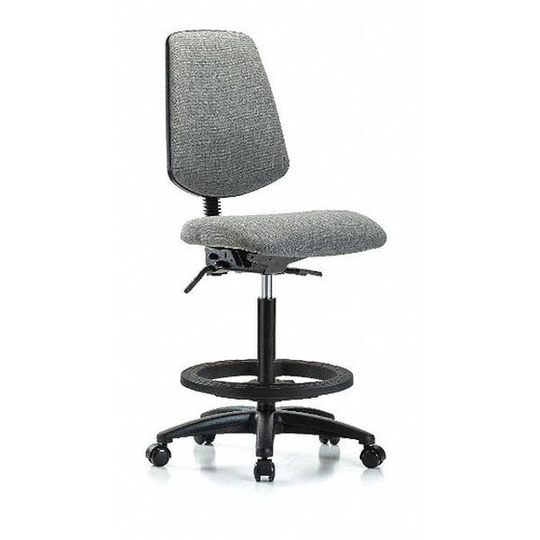 Fab Hi Bench Chair, Med, Bk, BF, Cast, Gry, Weight Capacity: 300 lb.