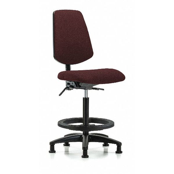 Fab Hi Bench Chair, Med, Bk, BF, Glds, Bur, Arm Style: No Arms