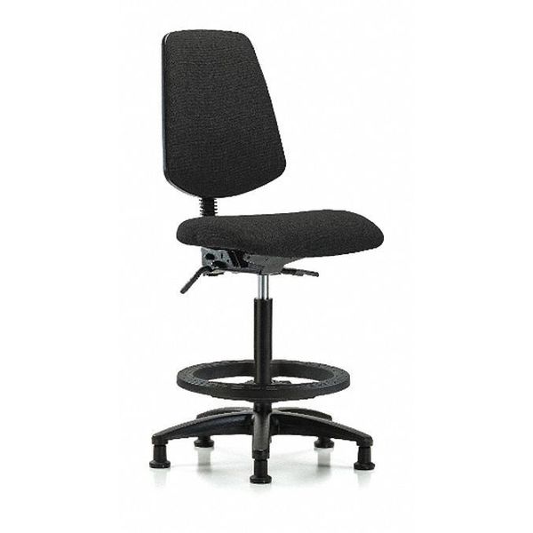 Fab Hi Bench Chair, Med, Bk, BF, Glides, Blk
