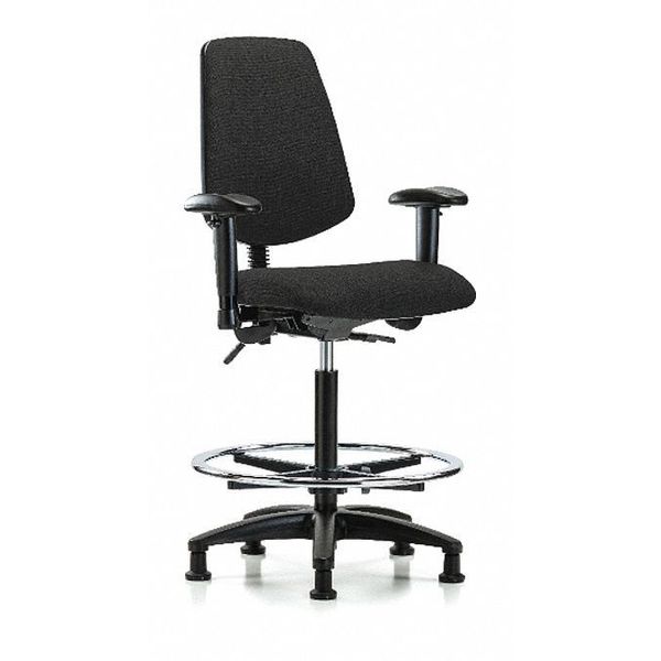 Fab Hi Bench Chair, Med, Bk, CF, Glds, Blk, Frame Material: Nylon Reinforced Fiberglass