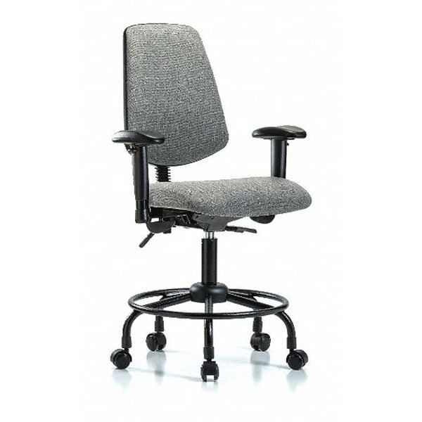 Fab Med Bench Chair, Bk, RT, Cast, Gry, Color: Gray
