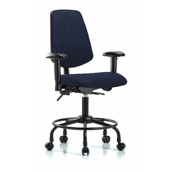 Fab Med Bench Chair, Bk, RT, Cast, Navy