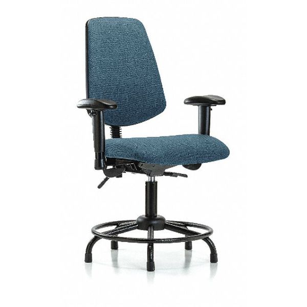 Fab Med Bench Chair, Bk, RT, Glds, Blu, Arm Style: 6-Way Adjustable