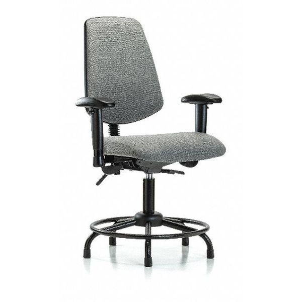 Fab Med Bench Chair, Bk, RT, Glds, Gry, Weight Capacity: 300 lb.