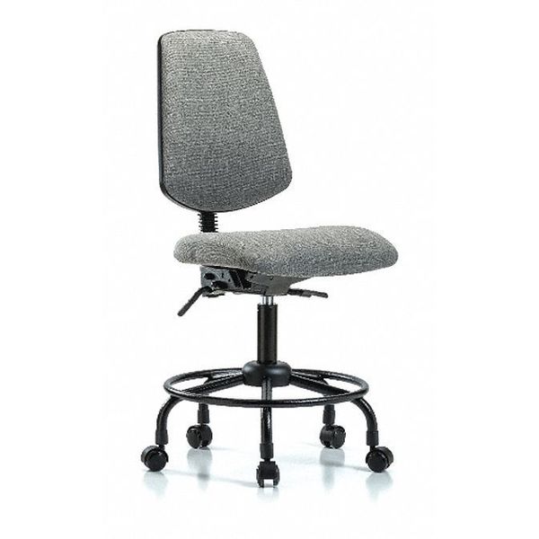 Fab Med Bench Chair, Bk, RT, Cast, Gry, Arm Style: No Arms