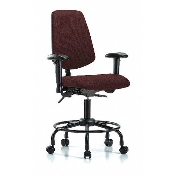 Fab Med Bench Chair, Bk, RT, Cast, Bur, Weight Capacity: 300 lb.