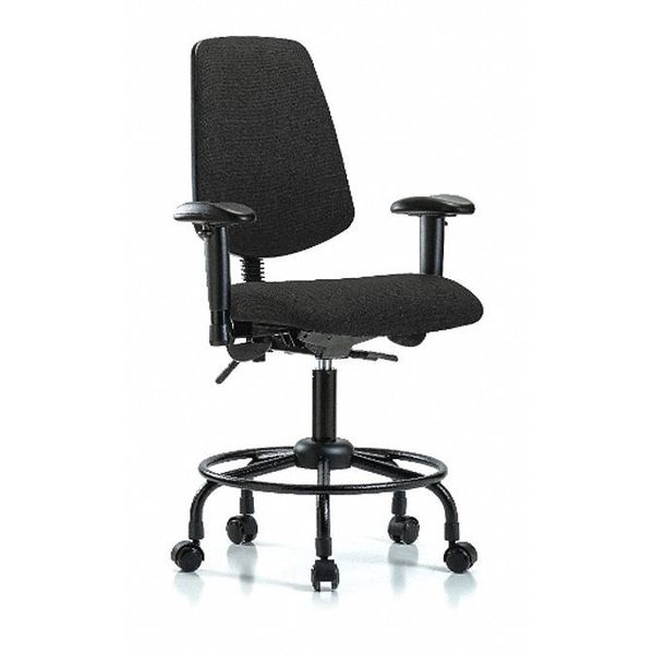 Fab Med Bench Chair, Bk, RT, Cast, Blk, Color: Black