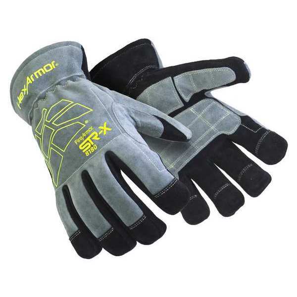 Glove, Cow Leather, 64N, Grey/Blck, PR, XS