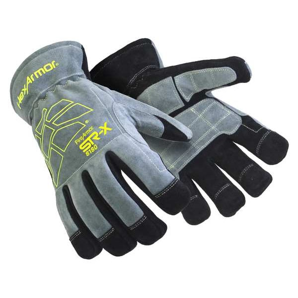 Glove, Cow Leather, 82W, Grey/Blck, PR, 3XL