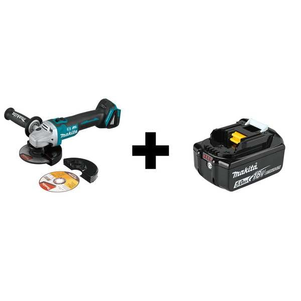 Angle Grinder, 18.0 V, 5 in Wheel Dia.