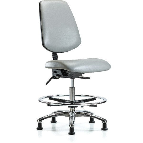 Bench Chair, Vinyl, Med, Bk, CF, Glds, Dov, Weight Capacity: 300 lb.