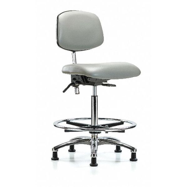 Hi Bench Chair, Vinyl, CF, Glds, Dov, CL100, Weight Capacity: 300 lb.