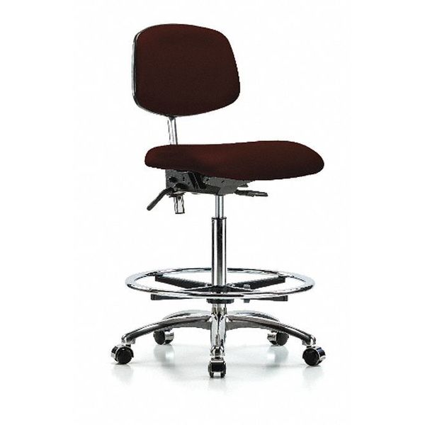 Hi Bench Chair, Vinyl, CF, Cast, Burg, CL100, Weight Capacity: 300 lb.