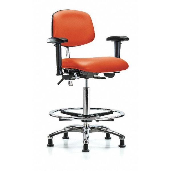 Hi Bench Chair, Vinyl, CF, Glds, Org, CL100, Color: Orange Kist