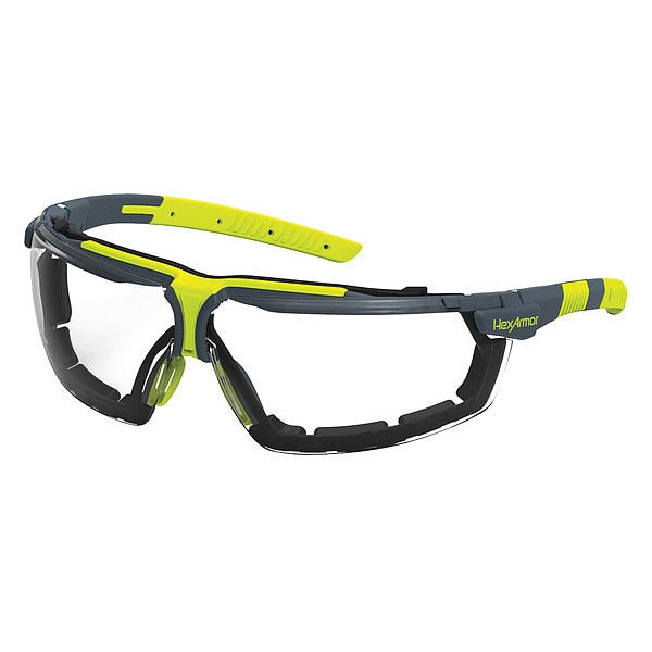 Safety Glasses, Wraparound Clear Polycarbonate Lens, Anti-Fog, Scratch Resistant